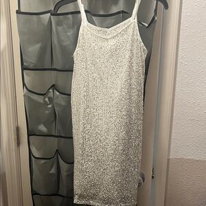 Sparkling White Sequin Dress